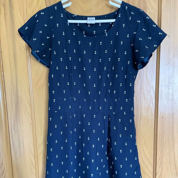 Vera Mode - Dark Blue Dress with Anchors Print - Picture 9 of 9